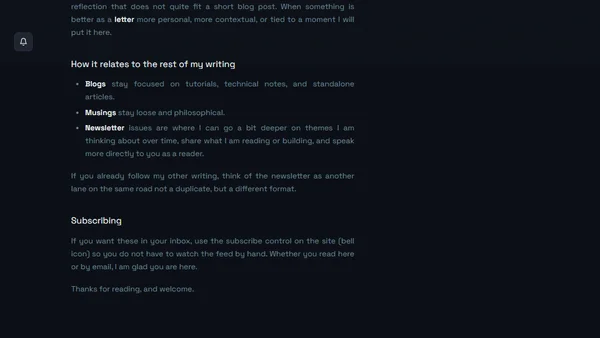 Welcome to my newsletter