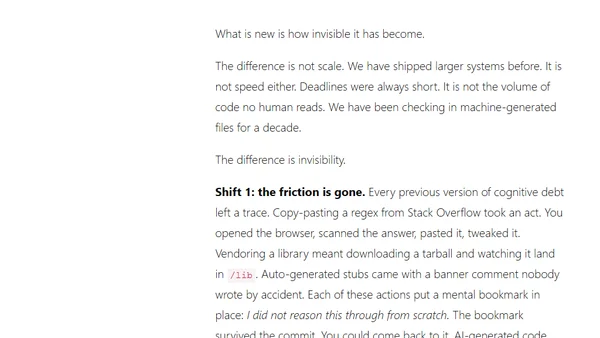 AI did not invent cognitive debt. It made it invisible.