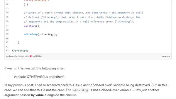 Adobe ColdFusion Bug: Nested Closures With Parallel Array Iteration Destroys Arguments