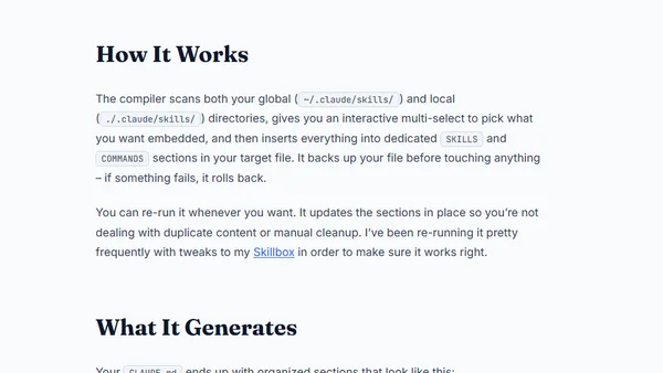 Agent Compiler - Embed Skills Directly Into Your Config