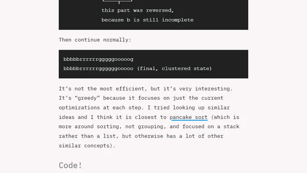 A simple clustering algorithm for lists