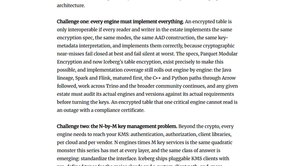 File Encryption for the Lakehouse: The Terminology, the Machinery, and the Hard Problem of Interoperable Encrypted Tables