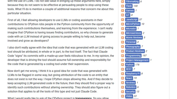 LLM Use in the Python Source Code