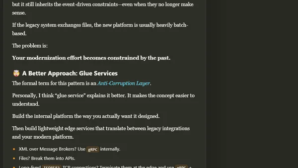 When modernizing legacy systems, don’t be afraid to build glue services