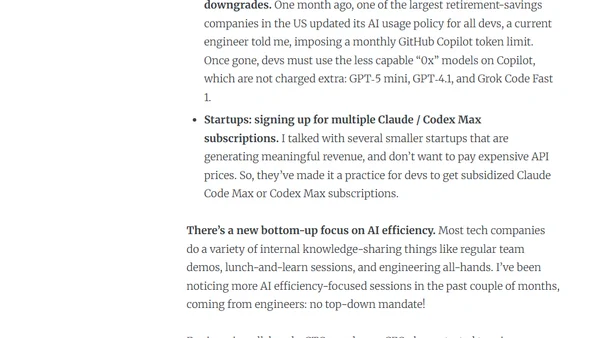 The Pulse: a trend of trying to cut back on AI spend within eng departments?