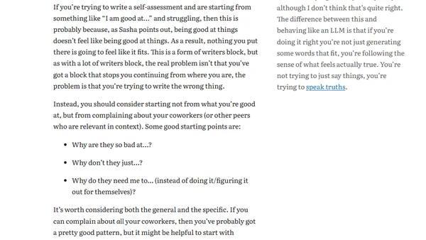 How to say what you're good at