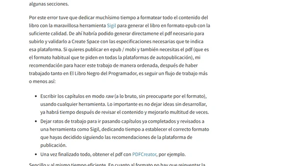Retrospectiva y lecciones aprendidas tras publicar El Libro Negro del Programador