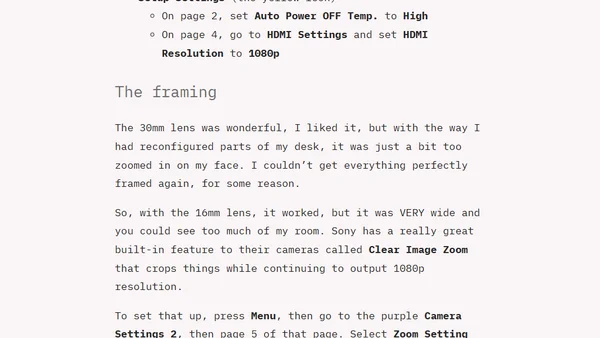 Notes for my future self on how to set up a camera for streaming