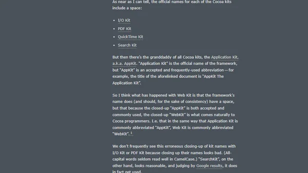Another One From the Archive: ‘Web Kit’ vs. ‘WebKit’