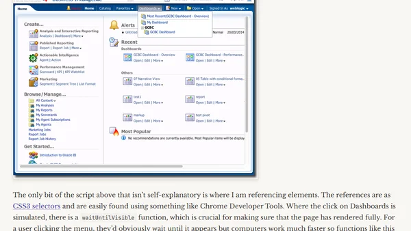 Visual Regression Testing of OBIEE with PhantomCSS