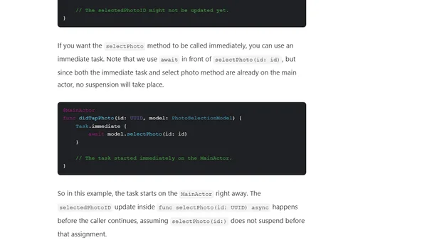 Immediate tasks in Swift Concurrency explained