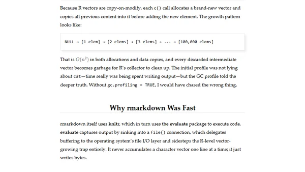 The Surprising Slowness of `textConnection()` in R
