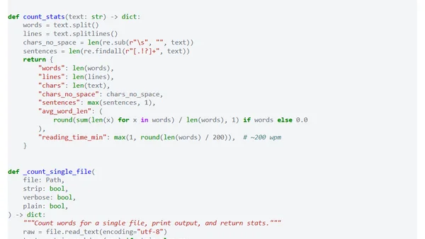 Word counter that ignores Markdown