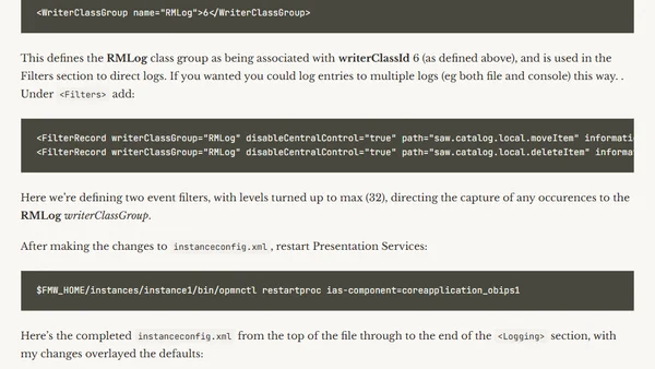 Auditing OBIEE Presentation Catalog Activity with Custom Log Filters