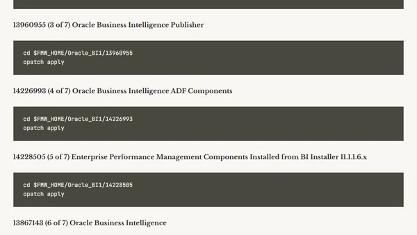 Applying patches to OBIEE :  11.1.1.6.2 BP1