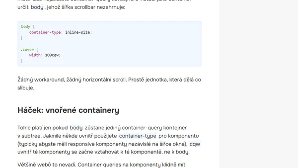 100vw je past! Neumí změřit šířku viewportu