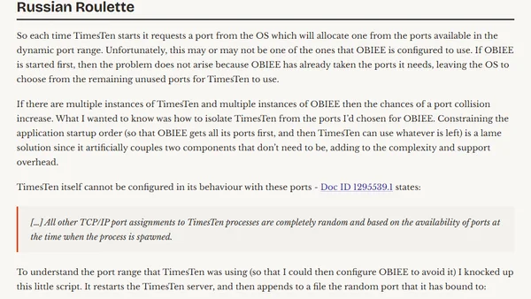 TimesTen and OBIEE port conflicts on Exalytics