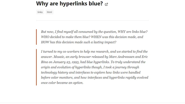 Why are hyperlinks blue?