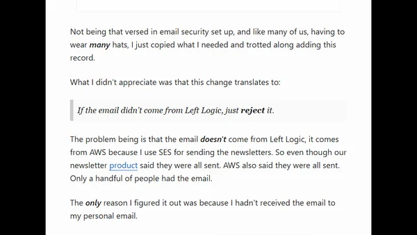 How I foot-gunned our newsletter this week [blog]