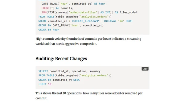 Apache Iceberg Metadata Tables: Querying the Internals