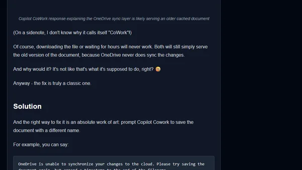 Copilot Cowork failing to update output documents? Easy fix!