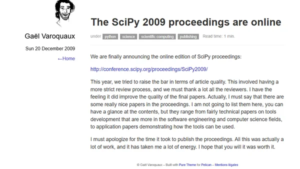 The SciPy 2009 proceedings are online