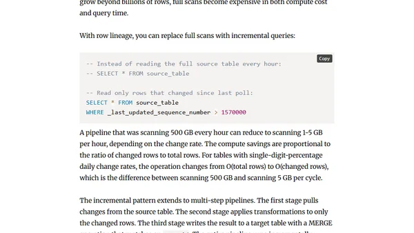 CDC Without Complexity Using Iceberg v3 Row Lineage