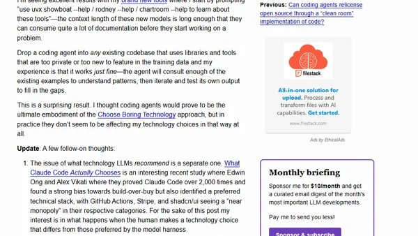 Perhaps not Boring Technology after all