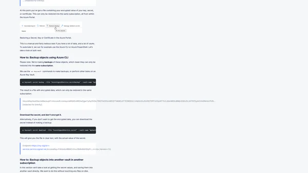 Backing up all Azure Key Vault Secrets, Keys, and Certificates