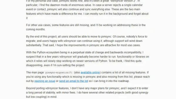 Deprecation plan for vdirsyncer