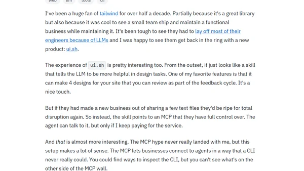 tailwind shows why mcp might survive