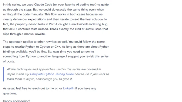 AI-powered Python rewrite to Rust