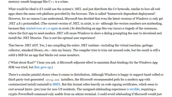 Windows Native App Development Is a Mess
