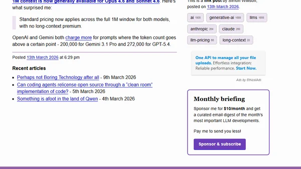 1M context is now generally available for Opus 4.6 and Sonnet 4.6