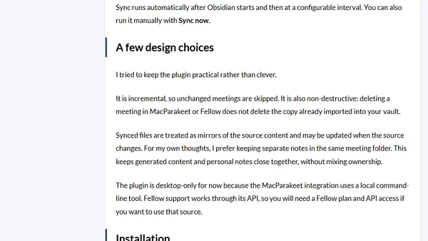 Releasing Meeting Notes Sync for Obsidian, with an agent skill