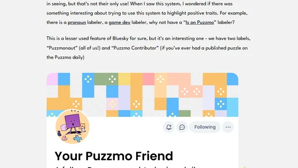 Bluesky support for Puzzmo