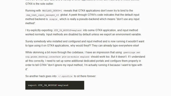 Input methods in GTK4 apps on Wayland