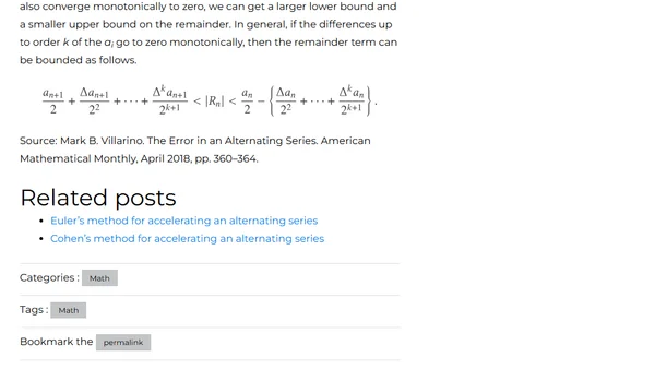 Tighter bounds on alternating series remainder