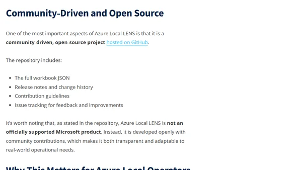 Azure Local LENS Workbook: Fleet‑Level Insights at a Glance