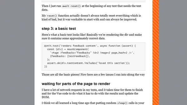 Testing Vue components in the browser