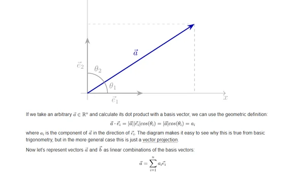 Dot product: Component vs. Geometric definition