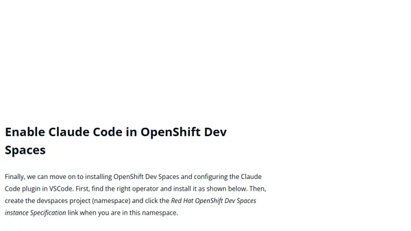 Claude Code on OpenShift with vLLM and Dev Spaces
