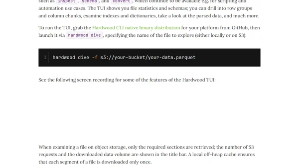 VARIANT Support, Interactive Parquet File TUI: Hardwood 1.0.0.Beta2 Is Out