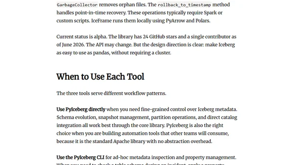 Modern Python Tooling for Apache Iceberg