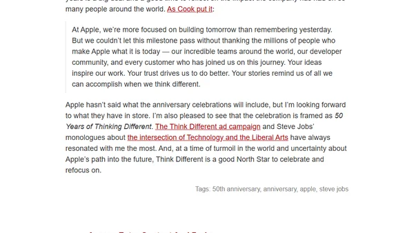 Apple Announces 50th Anniversary Celebration