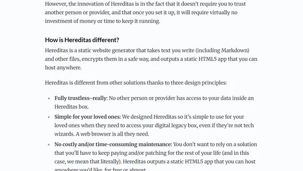 What happens to your digital life after you're gone? Introducing Hereditas