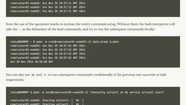 Linux cluster sysadmin -- Parallel command execution with PDSH