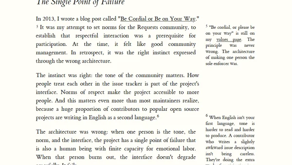 The Maintainer Is the Interface