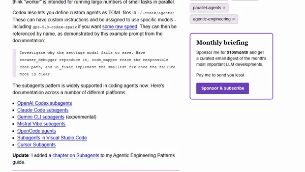 Use subagents and custom agents in Codex