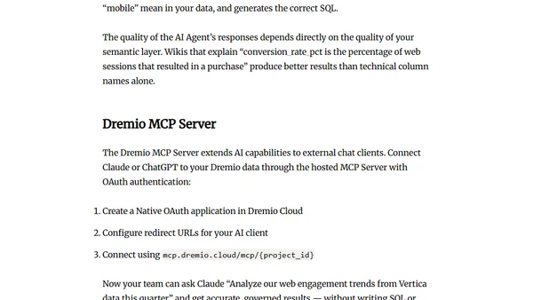 Connect Vertica to Dremio Cloud: Federation for Analytics-Optimized Data